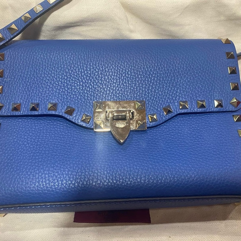 Valentino studded blue purse